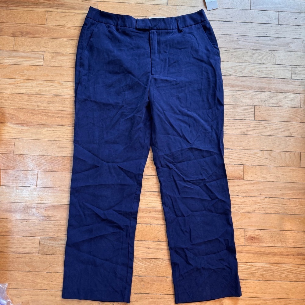 A‎ New Day Navy Blue High Rise Straight Leg Trousers Pants Size 16 NWT
